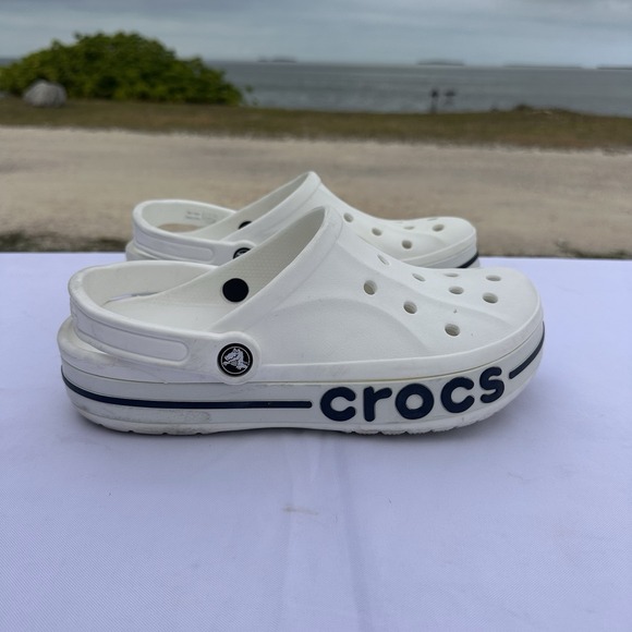 CROCS Shoes - CROCS Bayaband Clogs White Men 8 Women 10 Comfy Walking Streetwear EUC